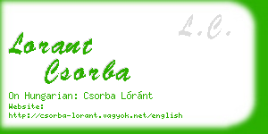 lorant csorba business card
