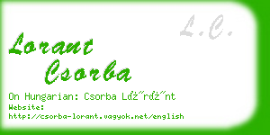 lorant csorba business card